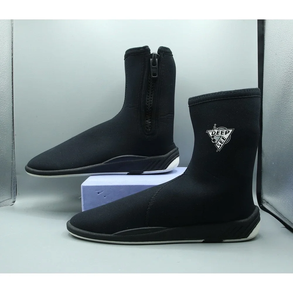 Deep See Neoprene Scuba Dive Boat Boots Black Zippered Dive Shoes Mens 10 PO1918